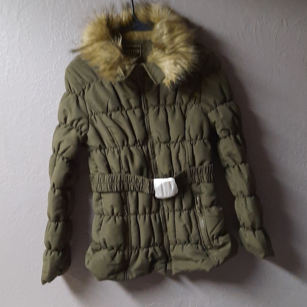 Fur hooded❣ last one Parka puffer jacket with belt - Picture 4 of 16